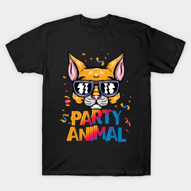 Party Animal - Funny Cats T-Shirt by Hip City Merch